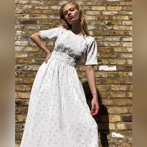 & Other Stories White Floral Midi Dress